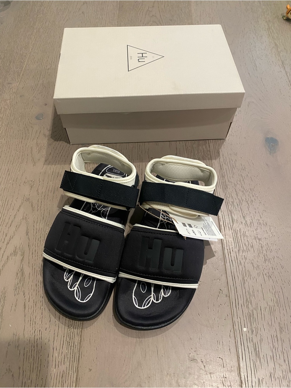 adidas HU Black and White Sport Sandals